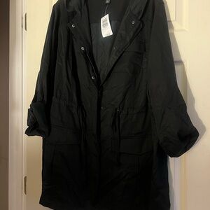 Torrid Black Hooded Jacket size 3